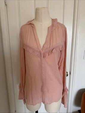 Paige pink western style long sleeve blouse